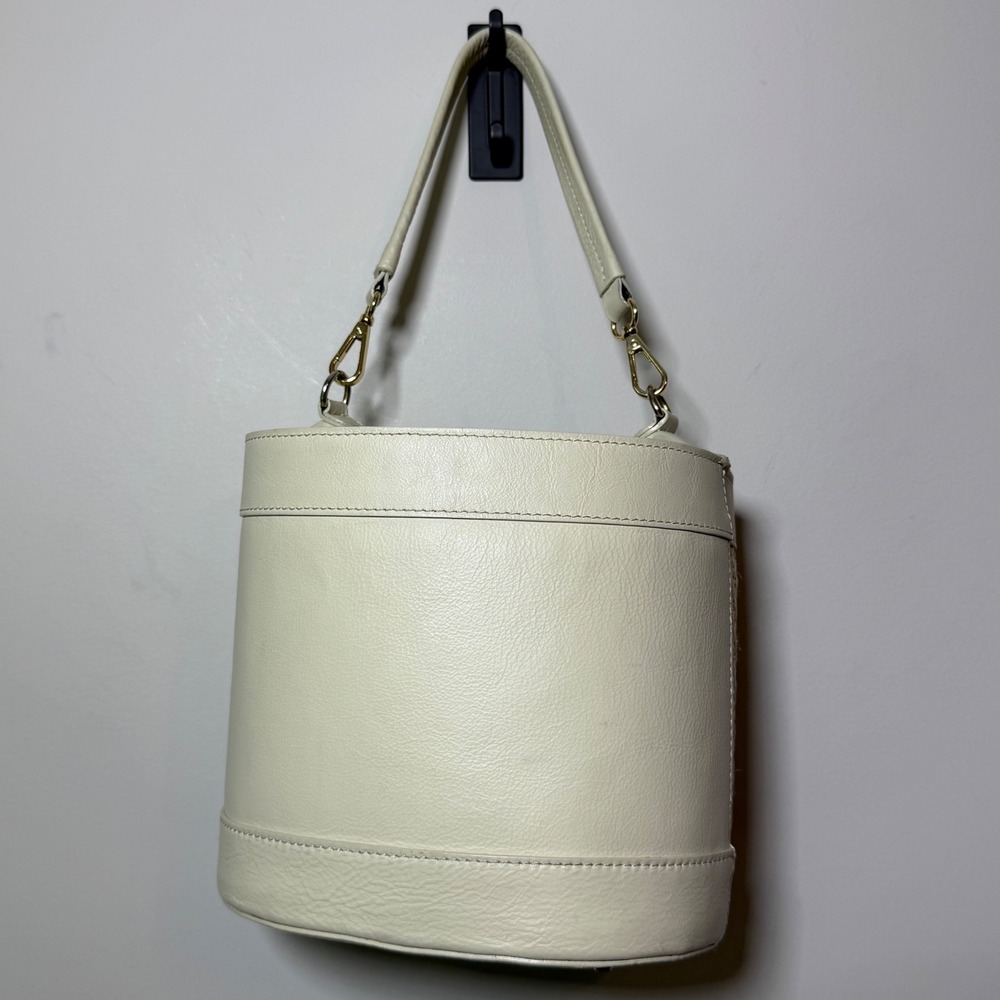 Divina Firenze Bucket Bag Women's Medium Cream Good Woven Leather Made in Italy - Picture 2 of 10